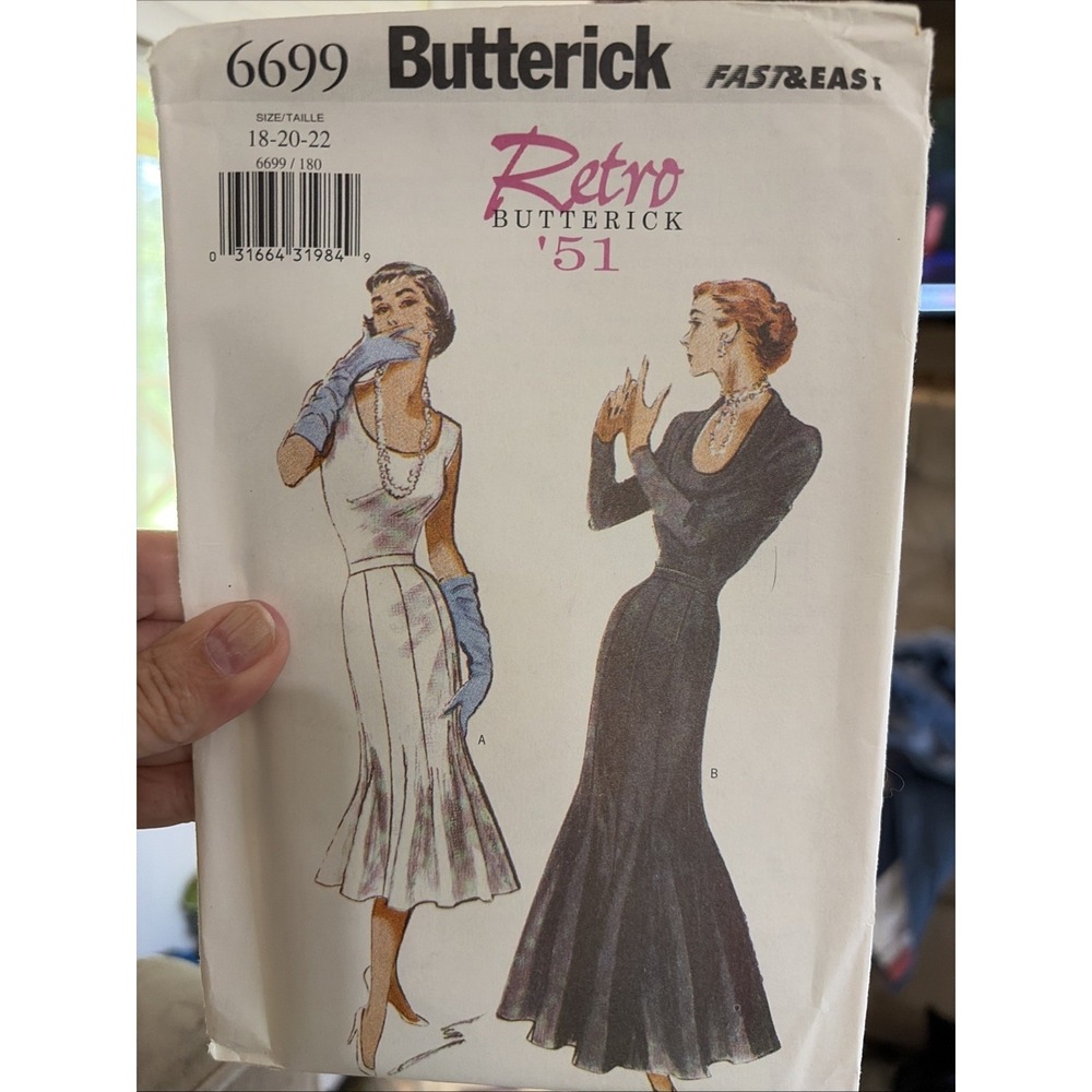 Butterick6699 Retro 51 Mermaid Skirt Sewing Pattern Size 18-22 Uncut 90s Vintage